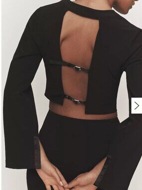 By Anthropologie Open-Back Tuxedo Top